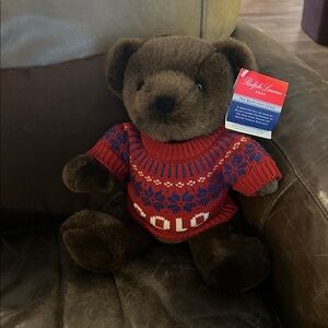Ralph Lauren Teddy Bear 2000 nwt in Red and Blue sweater